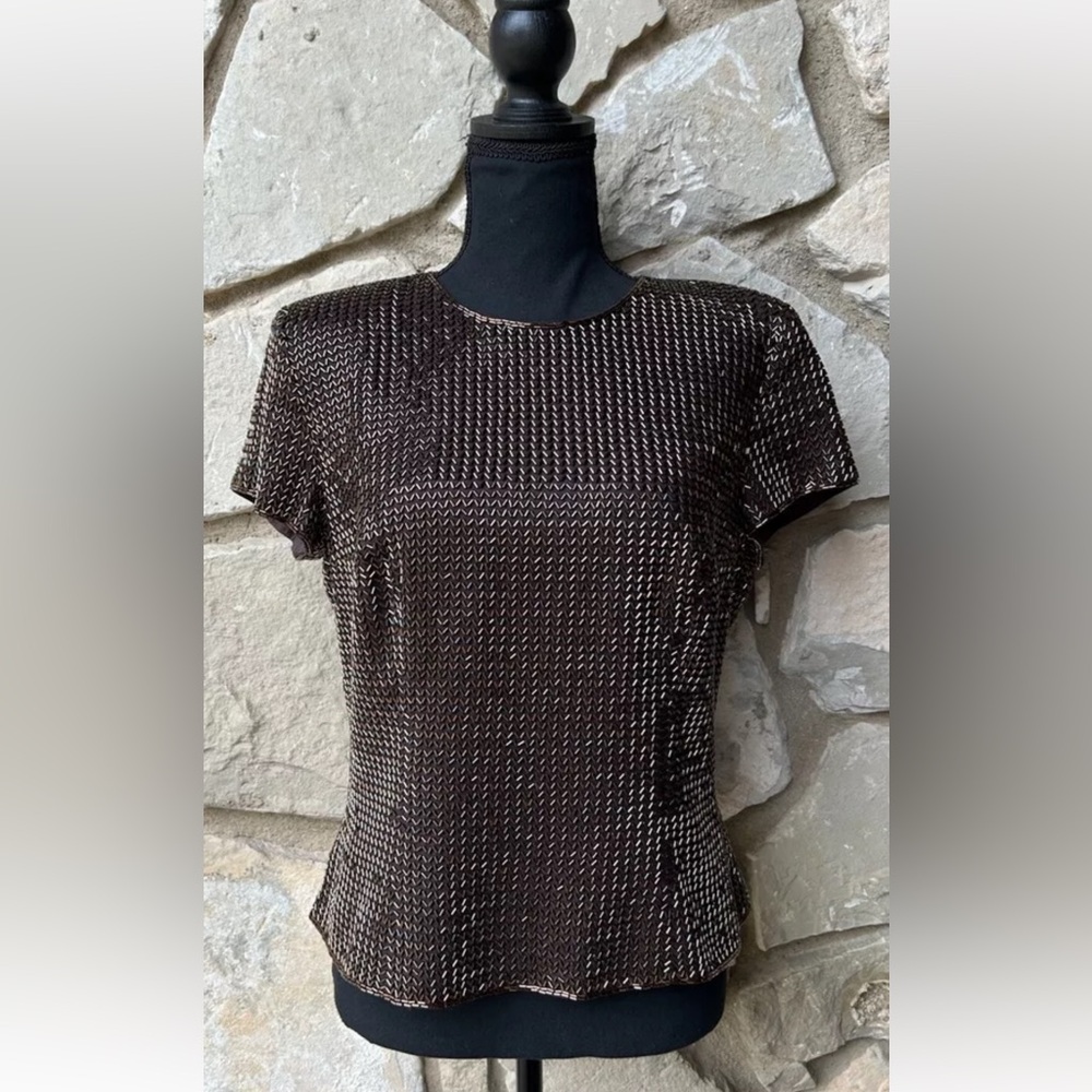 Oleg Cassini Black Tie‎ Vintage Sequin Top S